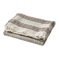MANTA BEIGE CON RAYAS MARRONES Y NEGRO 200x130cm