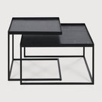Juego de mesa de centro con tableros, Cuadrado, Pequeño/Grande 52 x 52 x 38 cm