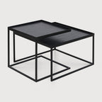 Juego de mesa de centro con tableros, Cuadrado, Pequeño/Grande 52 x 52 x 38 cm
