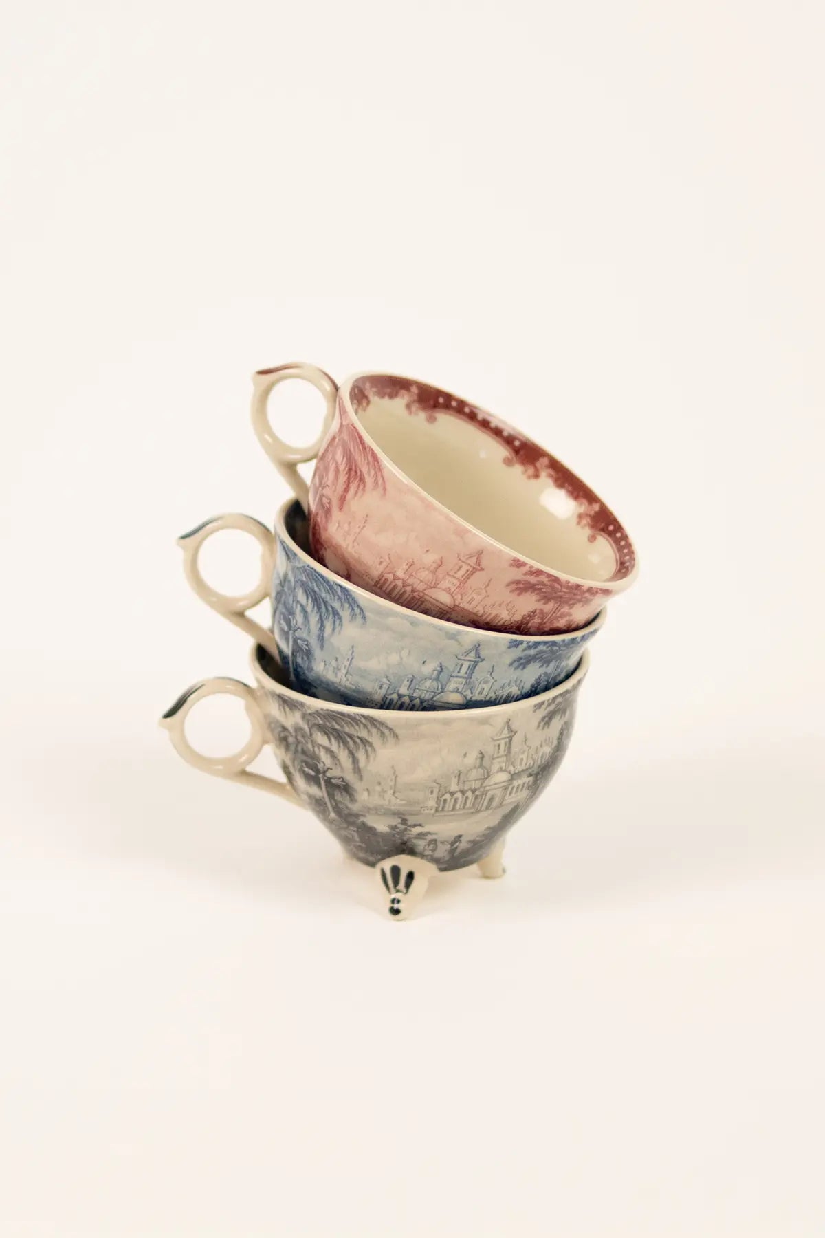 Taza con estampado toile de Jouy