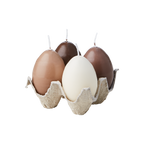 Velas huevo tonos naturales (pack de 4)