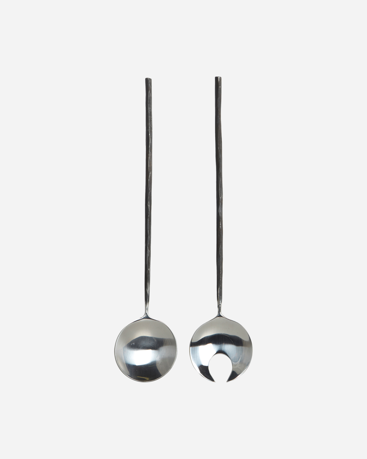 CUBIERTOS DE ENSALADA, NEGRO Y PLATA
