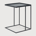 Mesa auxiliar, madera barnizada, negra cuadrada
