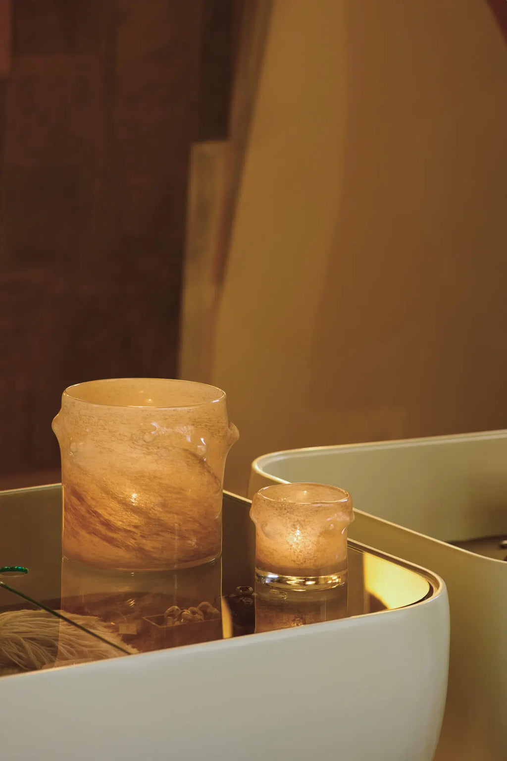 Portavelas beige