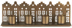 Portavelas con fachadas de casas