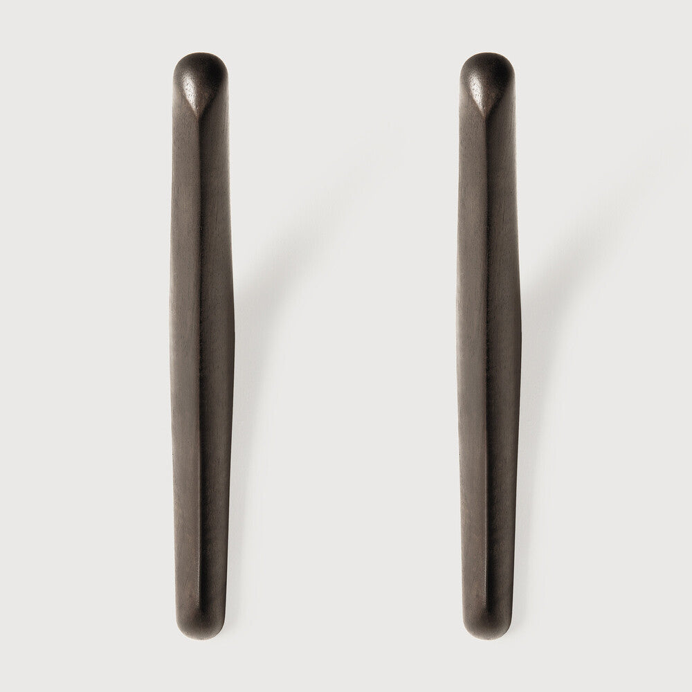 Juego de colgadores de pared PI, Caoba teñida de marrón oscuro 3 x 8 x 21 cm