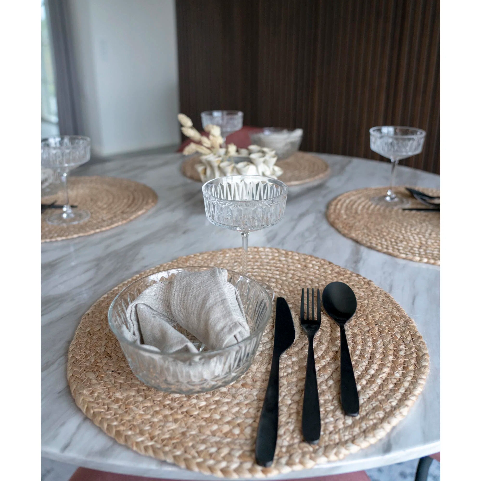 Mantel Individual de Yute Trenzado Natural | Ø38 cm