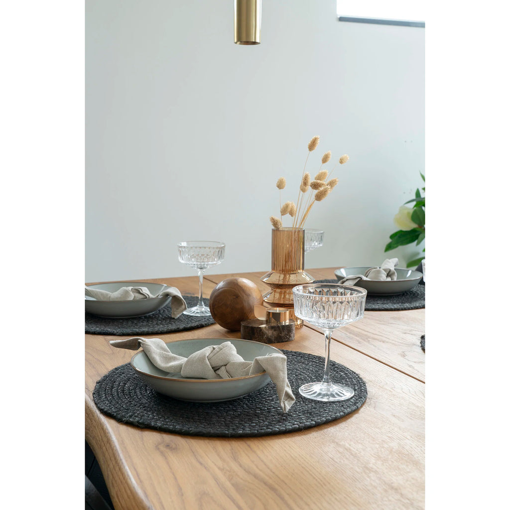Mantel Individual de Yute Trenzado Gris Oscuro | Ø38 cm