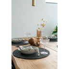 Mantel Individual de Yute Trenzado Gris Oscuro | Ø38 cm