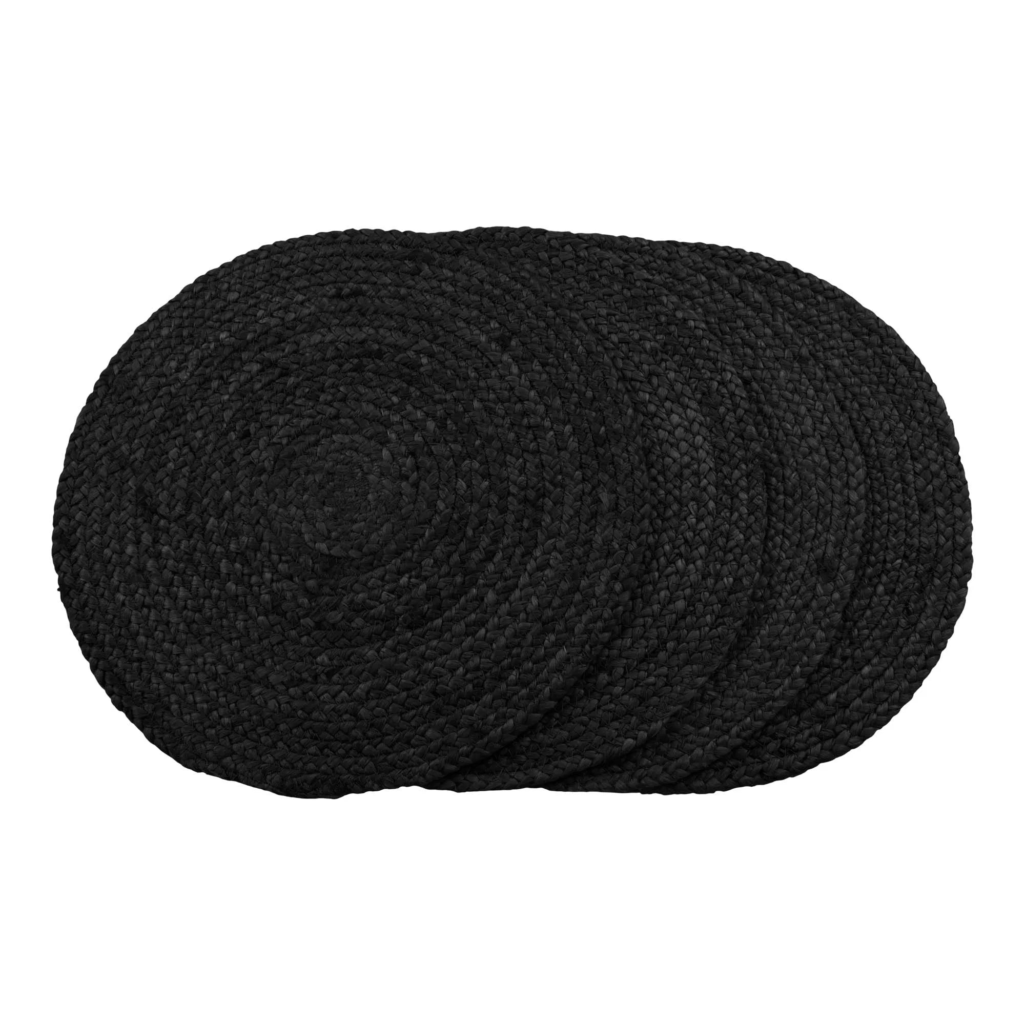 Mantel Individual de Yute Trenzado Gris Oscuro | Ø38 cm