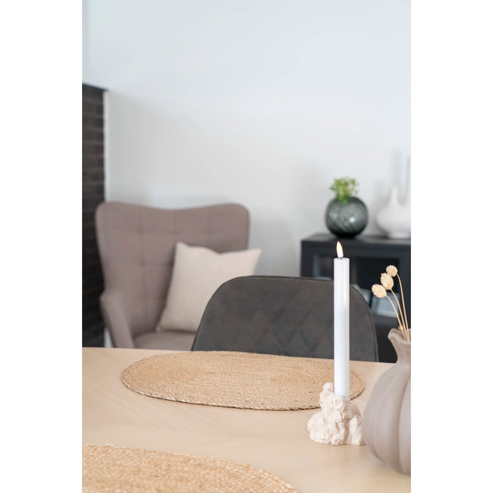 Mantel Individual Ovalado de Yute Trenzado Natural | 35 x 45 cm | Set de 4