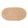 Mantel Individual Ovalado de Yute Trenzado Natural | 35 x 45 cm | Set de 4
