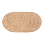Mantel Individual Ovalado de Yute Trenzado Natural | 35 x 45 cm | Set de 4