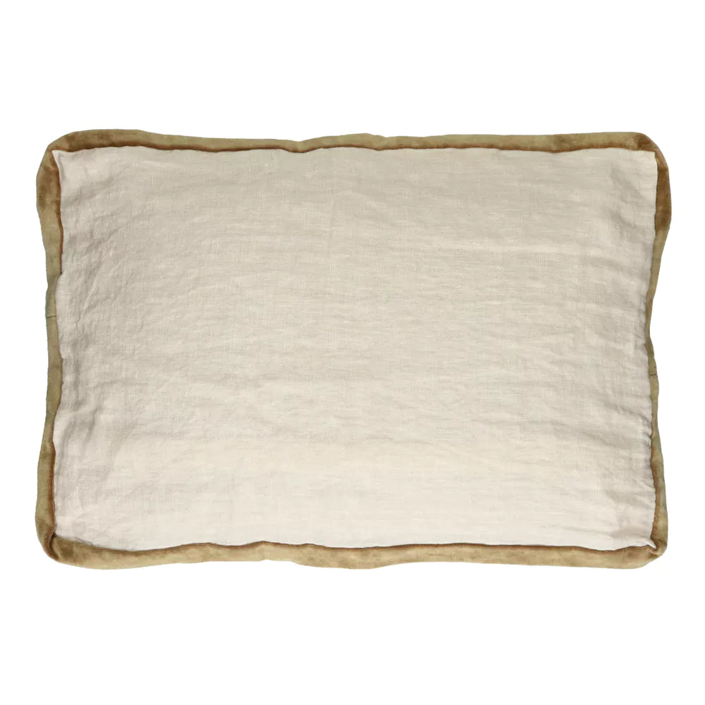 Cojín de lino y terciopelo 60 × 40 cm