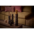 Portavelas decorativo de madera de mango | Ø11 x H41 cm