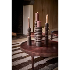 Portavelas decorativo de madera de mango | Ø11 x H32 cm