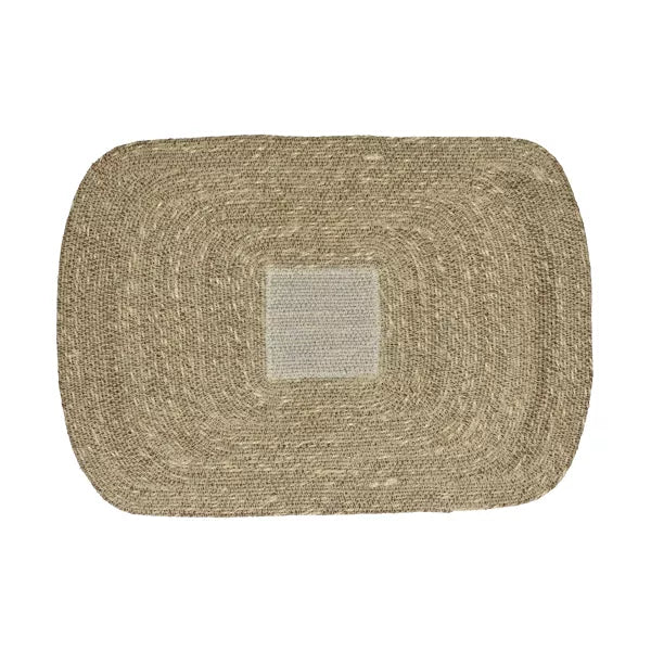 Mantel individual de pasto marino avena | 50 × 35 cm