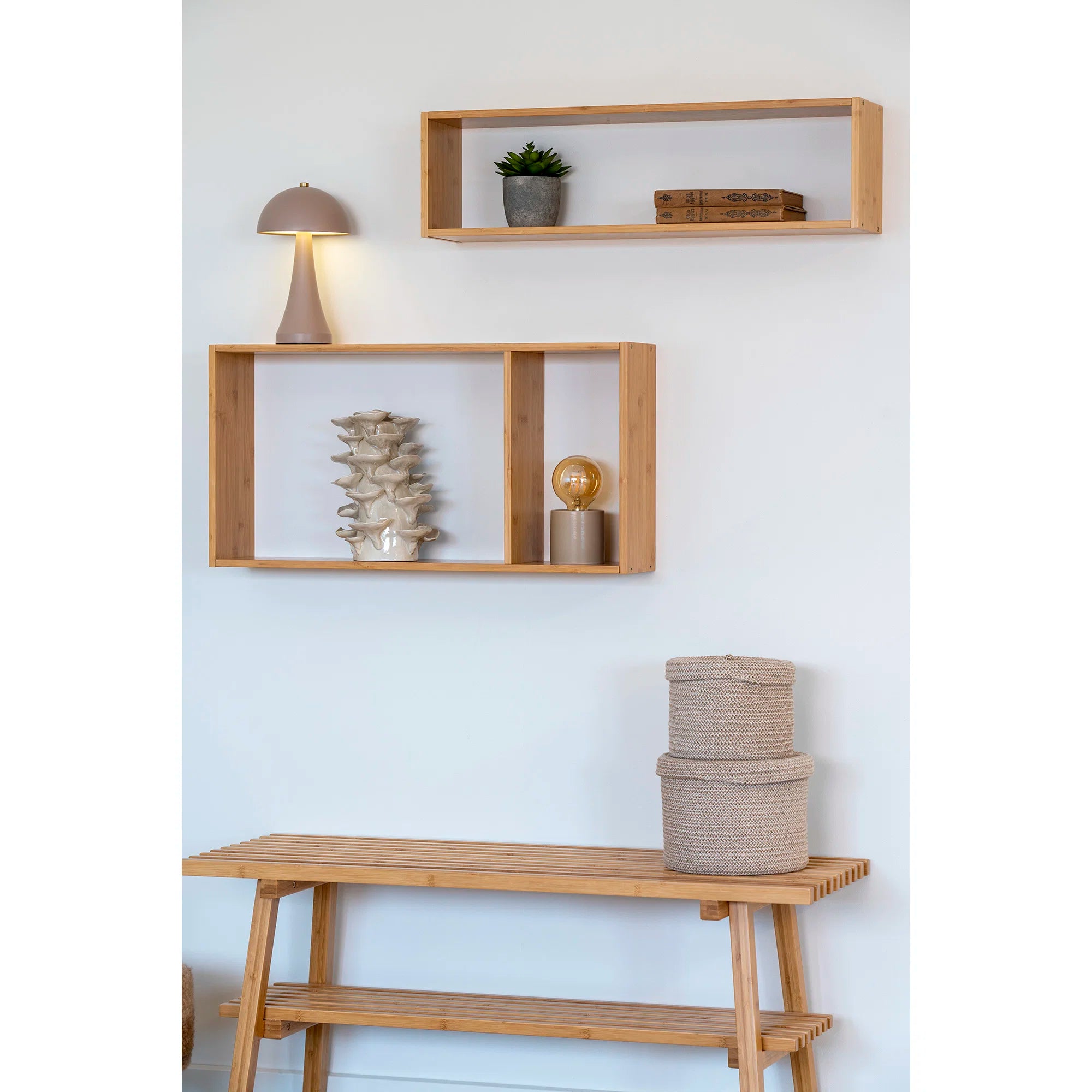 Cestas de Algodón Beige | Set de 2 | Ø22 x 16 cm