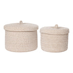 Cestas de Algodón Beige | Set de 2 | Ø22 x 16 cm
