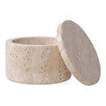 Tarro de Almacenamiento de Travertino Natural | Ø10 x 6,5 cm
