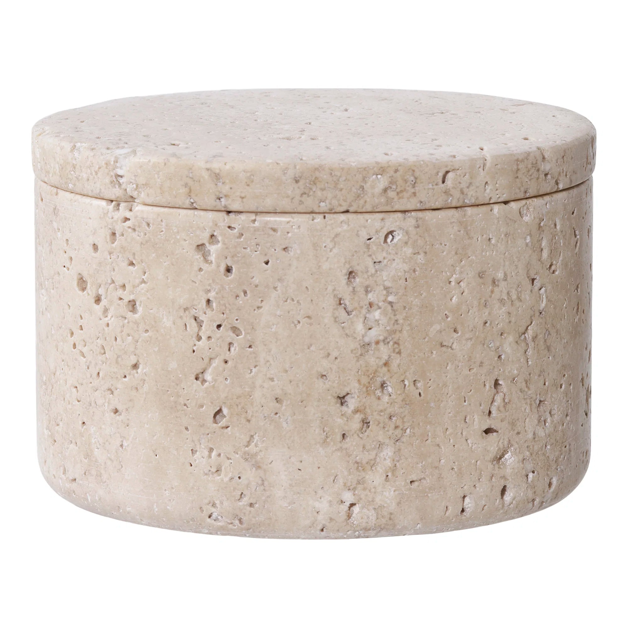 Tarro de Almacenamiento de Travertino Natural | Ø10 x 6,5 cm
