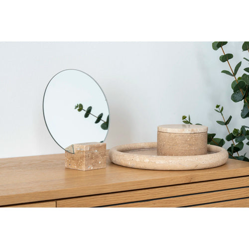 Bandeja de Travertino Natural | Ø25,5 cm