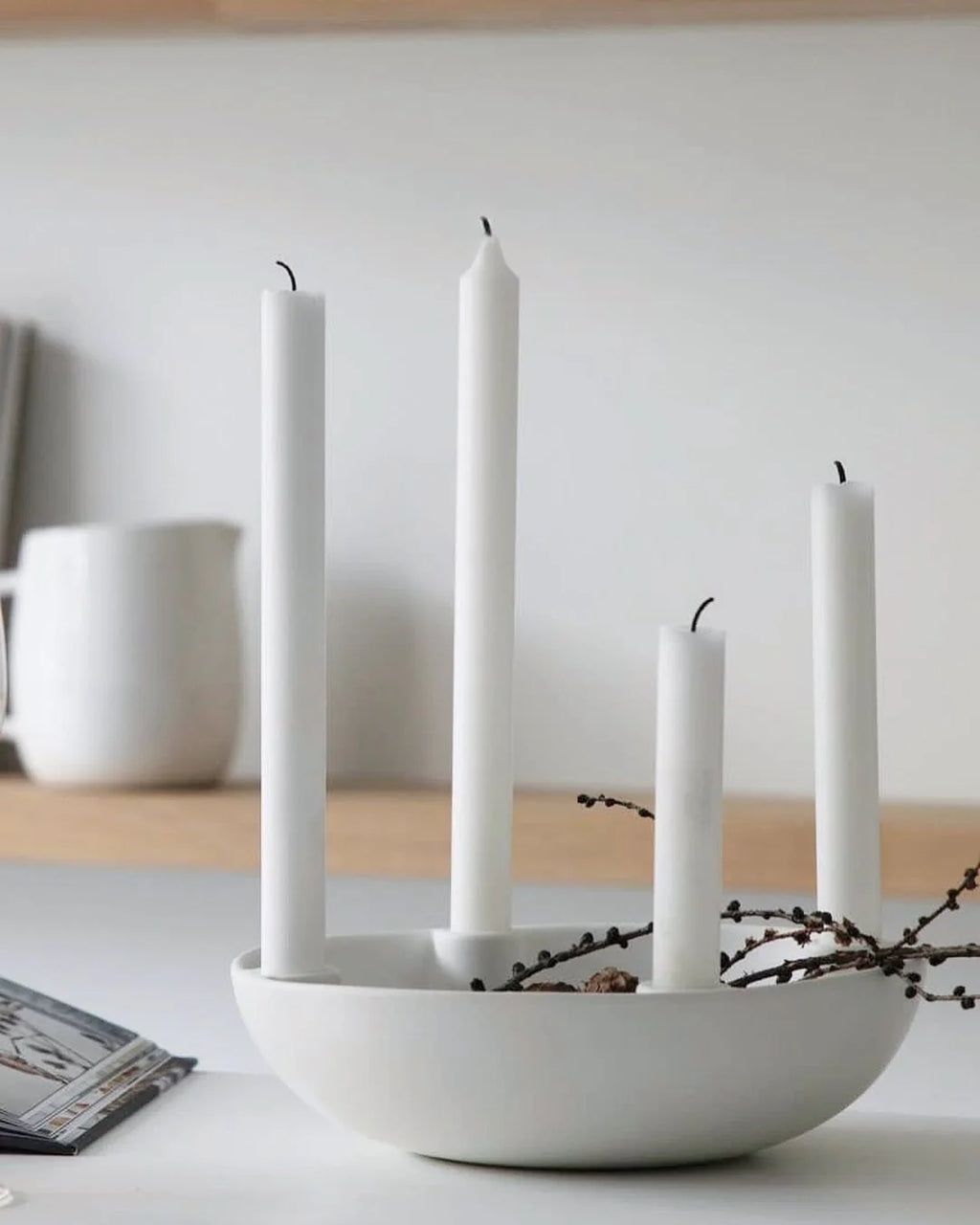 Portavelas de Adviento blanco