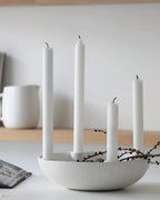 Portavelas de Adviento blanco