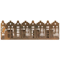Portavelas con fachadas de casas