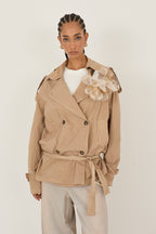 Chaqueta doble botonadura camel