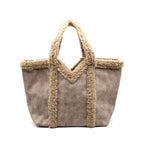 Bolso cabas con asas efecto pelo