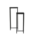 Pillar S/2 30x30x83+36x36x103 cm BRYSON wood matt black