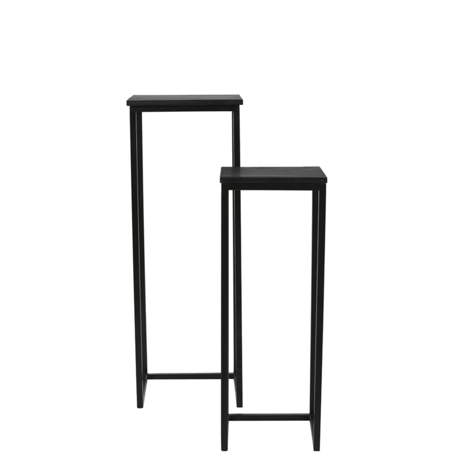 Pillar S/2 30x30x83+36x36x103 cm BRYSON wood matt black