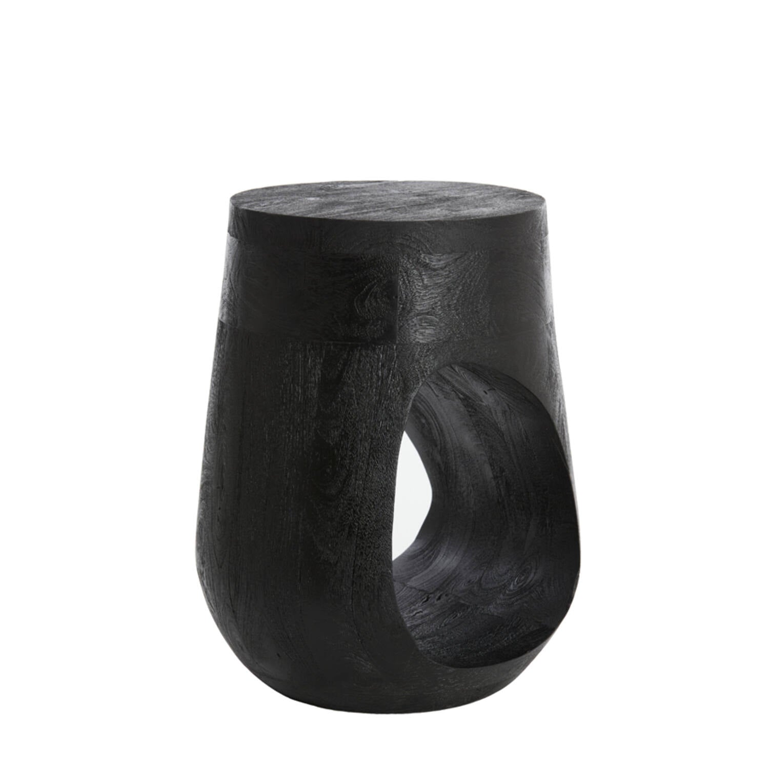 Side table Ø35x45 cm PARALIA wood matt black