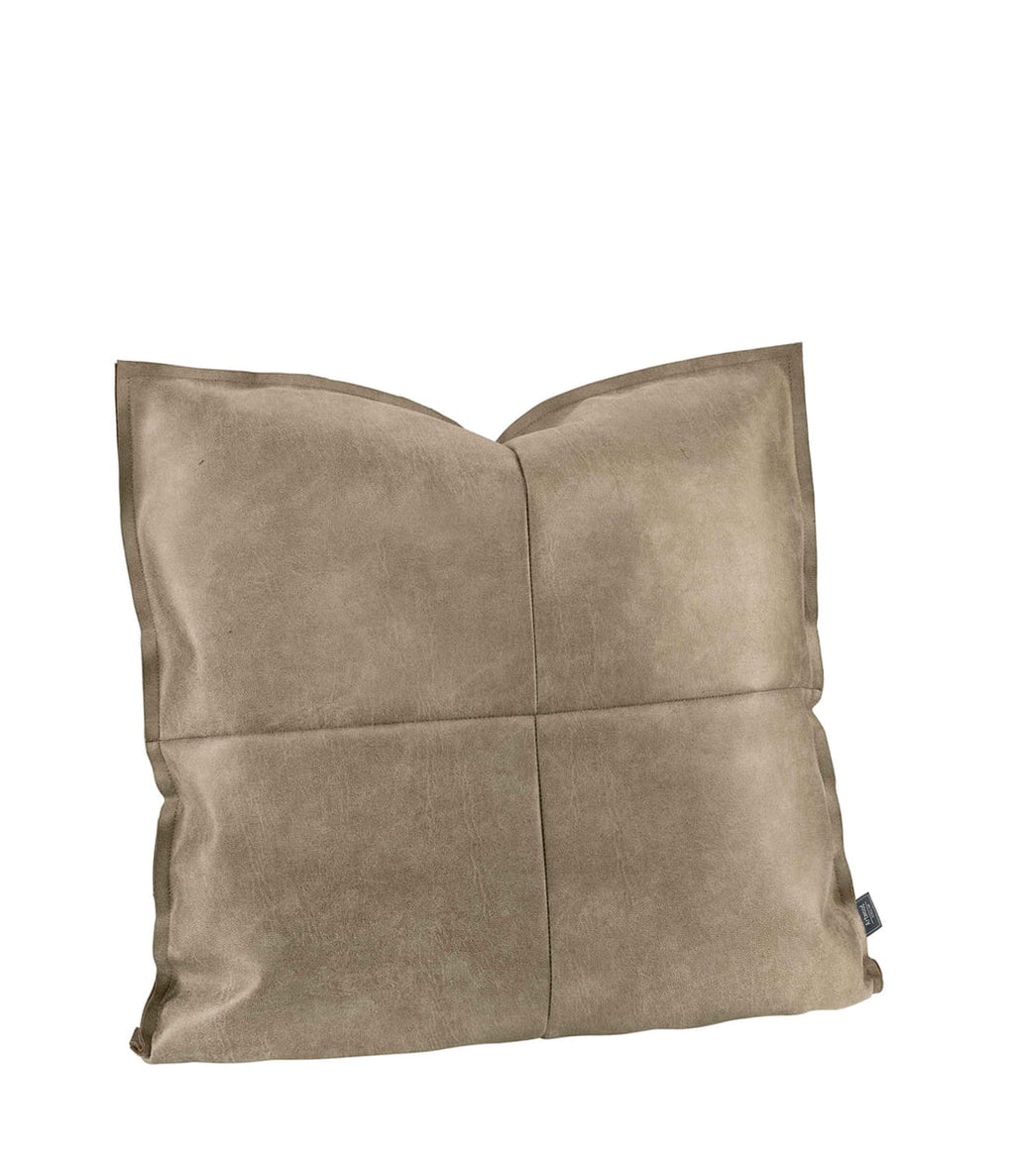 Funda de Cojín Efecto Piel Taupe | 50 x 50 cm