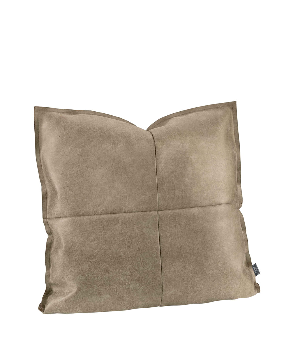 Funda de Cojín Efecto Piel Taupe | 50 x 50 cm