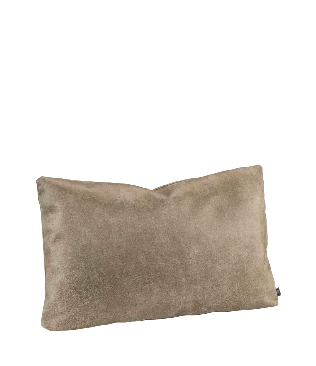 Funda de Cojín Efecto Piel Taupe | 60 x 40 cm