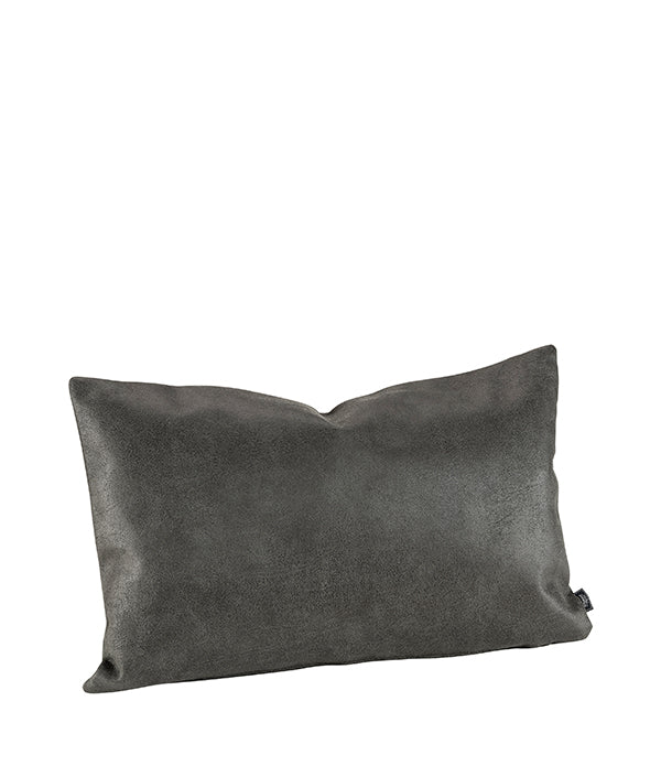 Funda de Cojín Efecto Piel Antracita | 60 x 40 cm