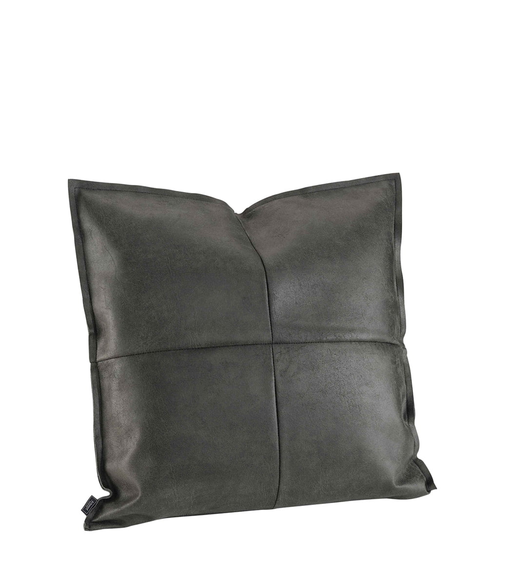 Funda de Cojín Efecto Piel Antracita | 50 x 50 cm