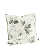 Funda de cojín floral verde y crudo | 60 x 40 cm