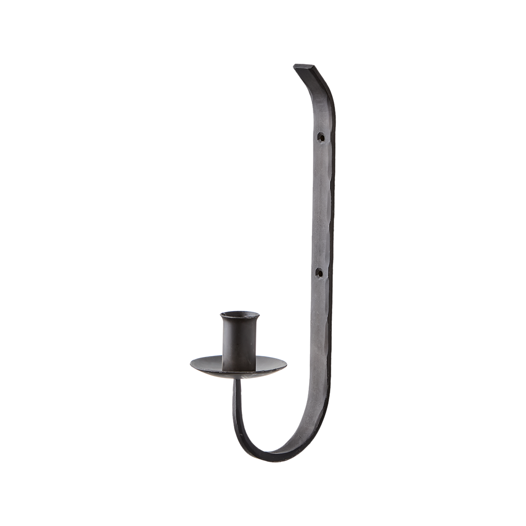 Aplique de pared para vela en negro