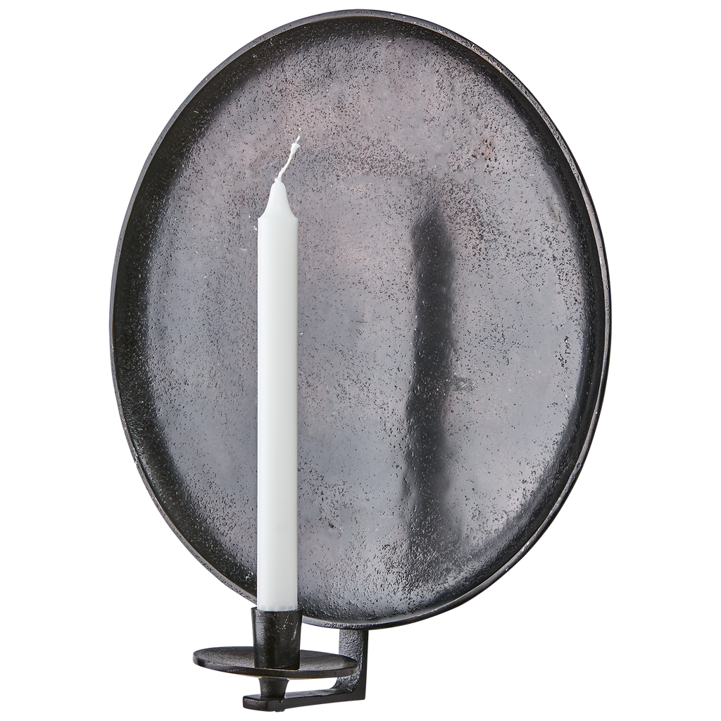 Portavelas de pared marrón oscuro | Ø35 x 13 x 39 cm