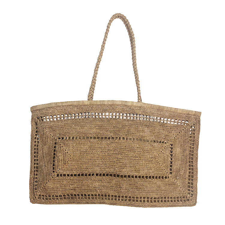 Bolso 3XXL de rafia artesanal en tono natural
