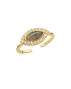 Anillo Essential de labradorita de oro