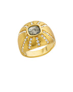 Anillo California de labradorita de oro