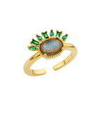 Anillo Lady de labradorita de oro