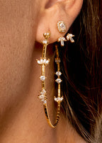 Pendientes Magnolia Hoops en oro laminado