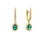 Pendientes Green Dynasty de oro
