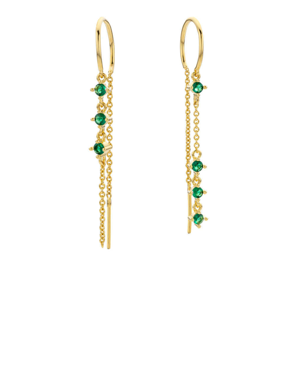 Pendientes Green Rialto de oro