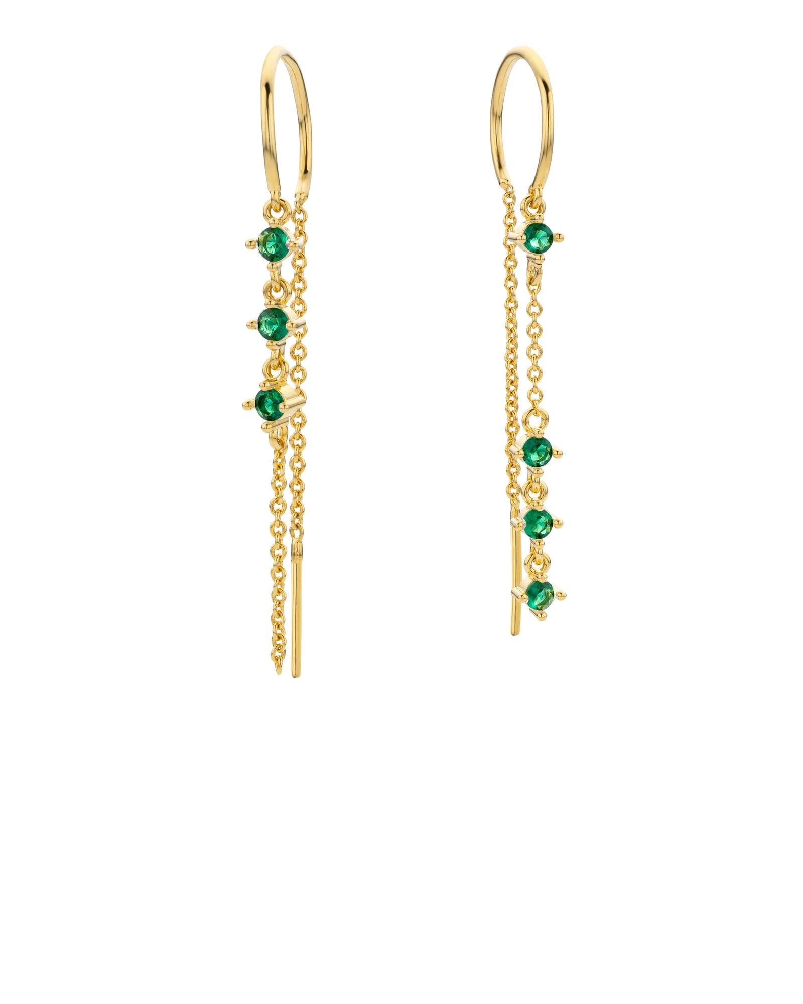 Pendientes Green Rialto de oro